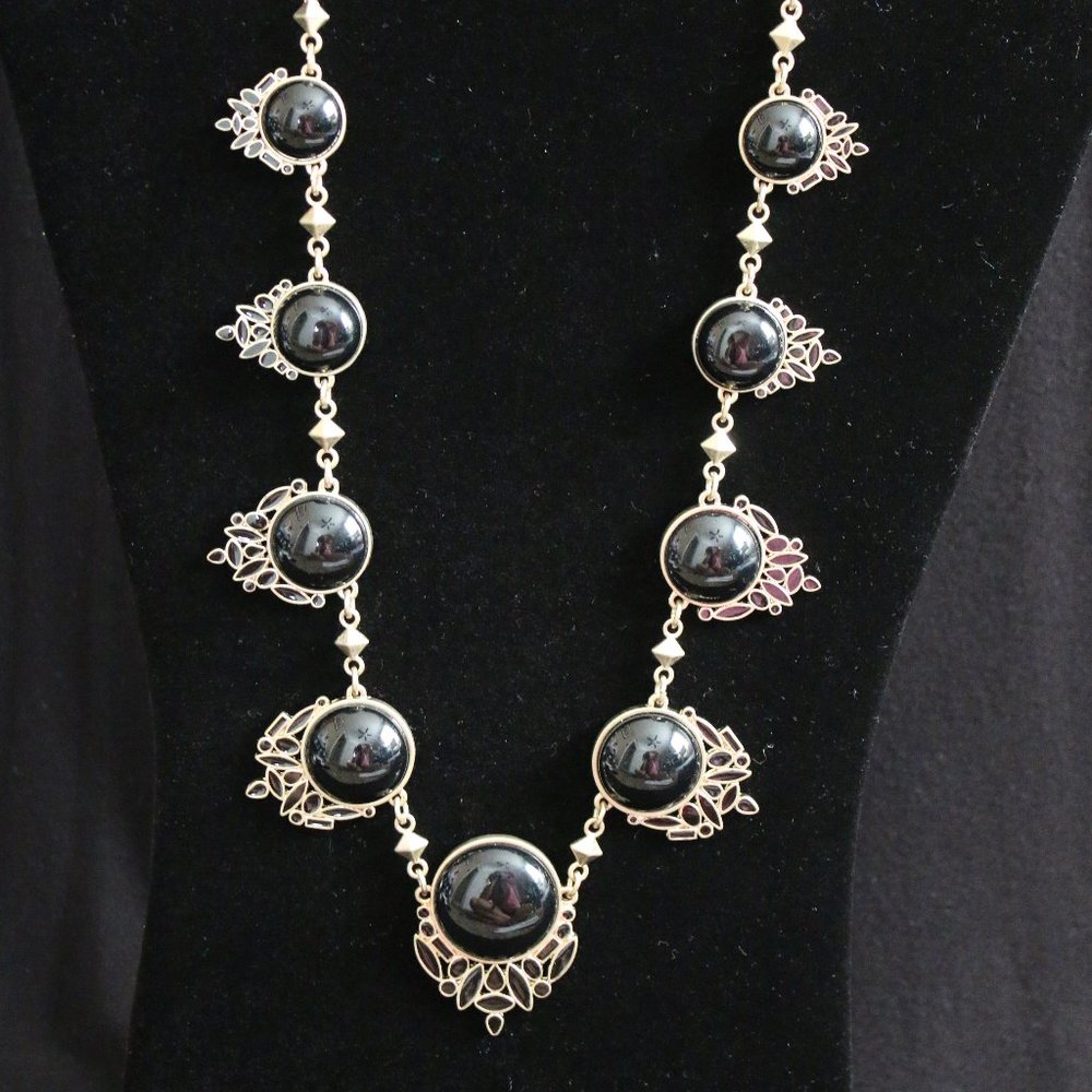 Antique Gold and Black Necklace